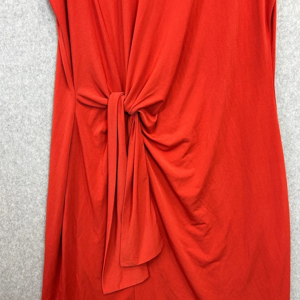 Michael Kors Size Medium Tank Dress Red Sleeveless Front Faux Tie Knot Sheath
